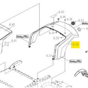 Achterkap compleet, Lightning Blue Galaxy plus - Tweedehands