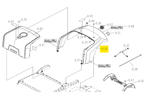 Excel Achterkap compleet, Lightning Blue Galaxy plus - Tweedehands