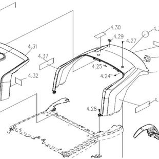 Achterkap compleet, Lightning Blue Galaxy II - Tweedehands