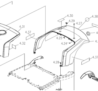 Achterkap compleet, Lightning Blue Galaxy II - Tweedehands