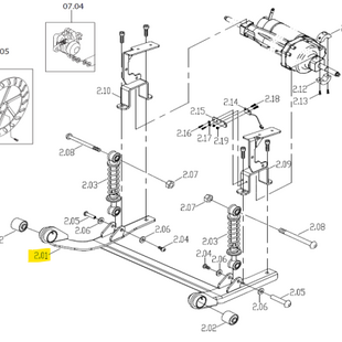 Achterframe compleet, excl. Anti-tippers Galaxy II - Tweedehands