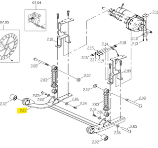 Achterframe compleet, excl. Anti-tippers Galaxy II - Tweedehands