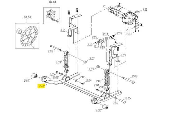 Excel Galaxy II Achterframe compleet, excl. Anti-tippers Galaxy II - Tweedehands