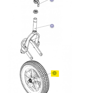 Voorwiel 3.00-8 met luchtband zwart blok Mezzo 3 - Tweedehands