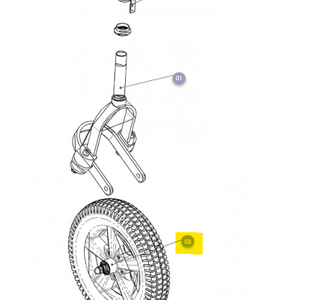 Voorwiel 3.00-8 met luchtband zwart blok Mezzo 3 - Tweedehands