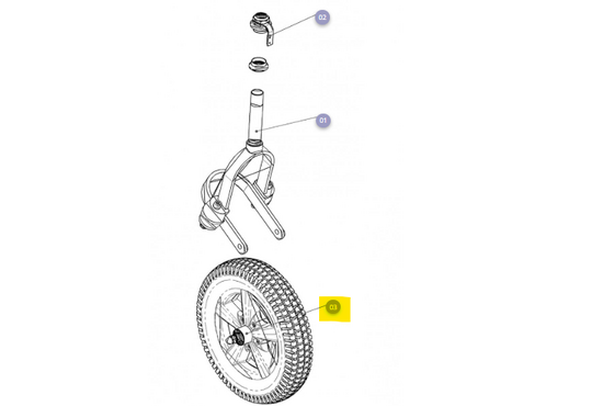 Mezzo 3 Voorwiel 3.00-8 met luchtband zwart blok Mezzo 3 - Tweedehands