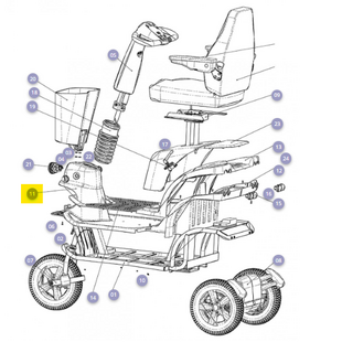 Treeplank met koplamp behuizing zwart Mezzo 3 - Tweedehands