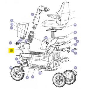Treeplank met koplamp behuizing zwart Mezzo 3 - Tweedehands