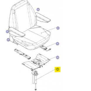 Eiplaat korte pijp inclusief gasveer 400N t.b.v. stoel Mezzo 3 - Tweedehands