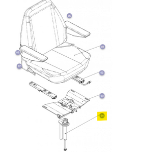 Eiplaat korte pijp inclusief gasveer 400N t.b.v. stoel Mezzo 3 - Tweedehands
