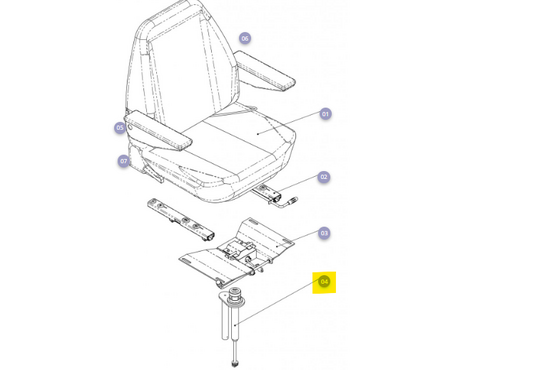 Mezzo 3 Eiplaat korte pijp inclusief gasveer 400N t.b.v. stoel Mezzo 3 - Tweedehands