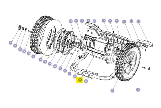 Mezzo 3 Differentieel compleet 500W Mezzo 3 gereviseerd - Tweedehands