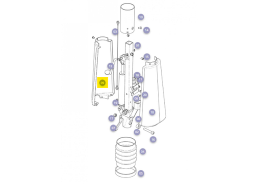 Solo 3 Stuurkolom achterzijde zwart Solo 3 - Tweedehands