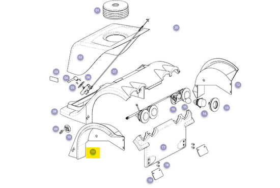 Solo TS Spatbord achterwiel links Solo TS - Tweedehands