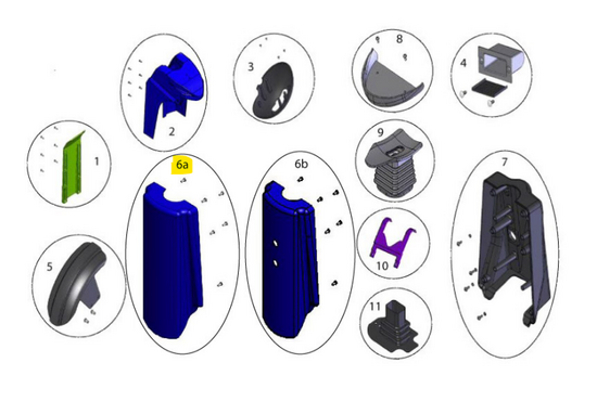 Sterling Elite II Sterling elite II plus / Elite2: Bekapping; Stuurkolom voor(zonder gaten) - Tweedehands