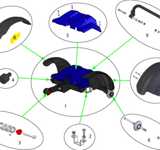 Sterling elite II plus / Elite2: Spatbord achter rechts - Tweedehands