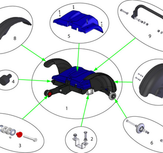 Sterling elite II plus / Elite2: Spatbord achter links - Tweedehands