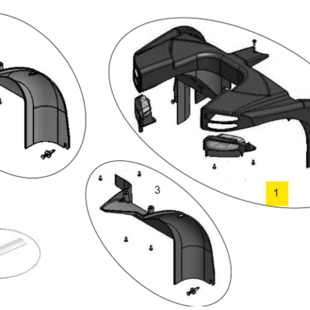 Elite 2 : achterkap inclusief verlichting zwart - Tweedehands