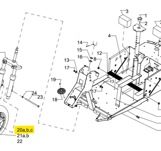 Voorwiel 12 1/2×2 1/4 5-spaak alu met grijze blok band Trophy 6  - Tweedehands