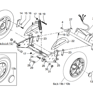 Achterwiel 3.00-10 rechts aluminium 5 spaaks met  grijze hightway band Trophy 6 - Tweedehands