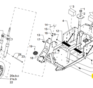 Frame inclusief stoelmast Trophy 3-wiel Trophy 6 - Tweedehands