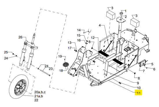 Trophy Frame inclusief stoelmast Trophy 3-wiel Trophy 6 - Tweedehands