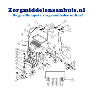 Remhandgreep + kabel 2 paar   (Nr 21 afbeelding) Vermeiren 286B