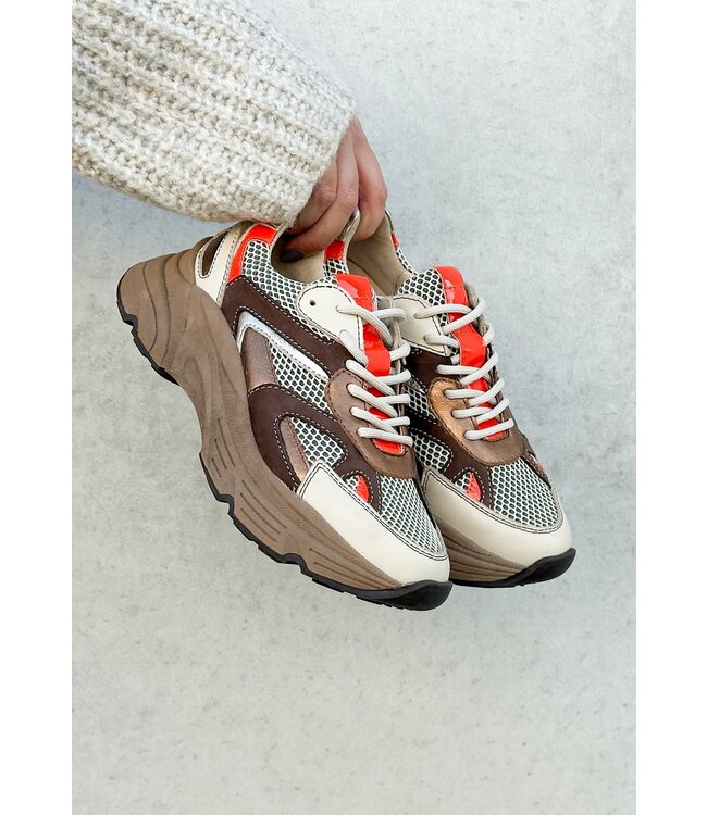 POELMAN SNEAKERS (BRUIN COMBI)