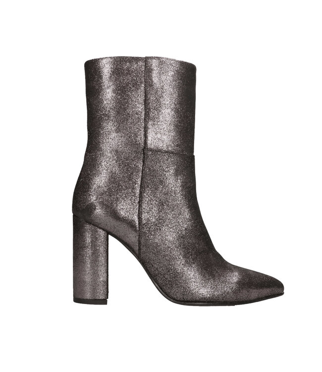 SHOECOLATE ENKEL HOGE HAK KORT (ZILVER)