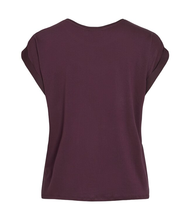 VILA T-SHIRT (BORDEAUX)