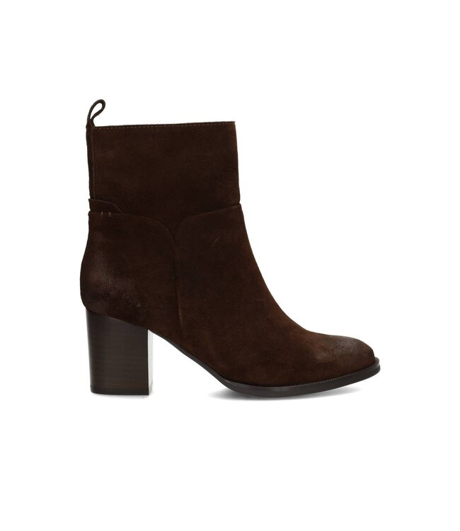 POELMAN ENKEL HOGE HAK KORT (DONKERBRUIN)