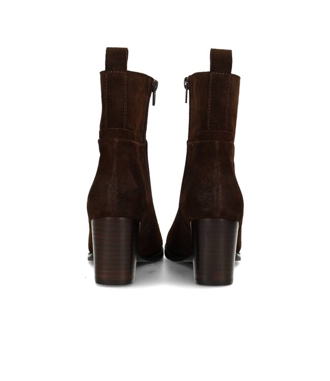 POELMAN ENKEL HOGE HAK KORT (DONKERBRUIN)