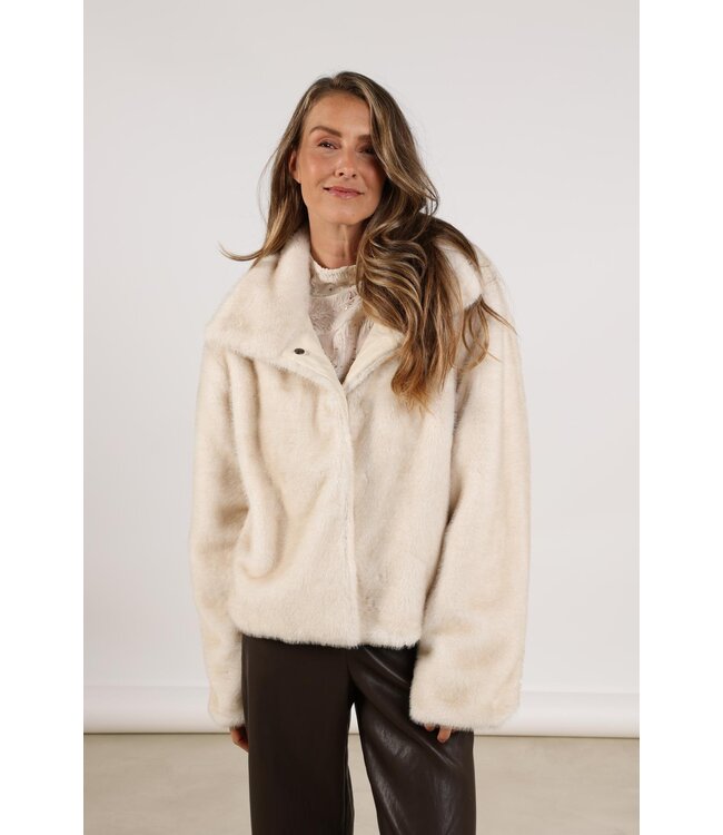 NUKUS JAS KORT (ECRU-OFF WHITE)