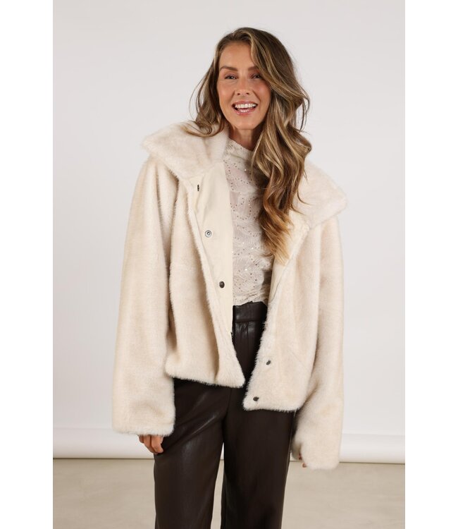 NUKUS JAS KORT (ECRU-OFF WHITE)