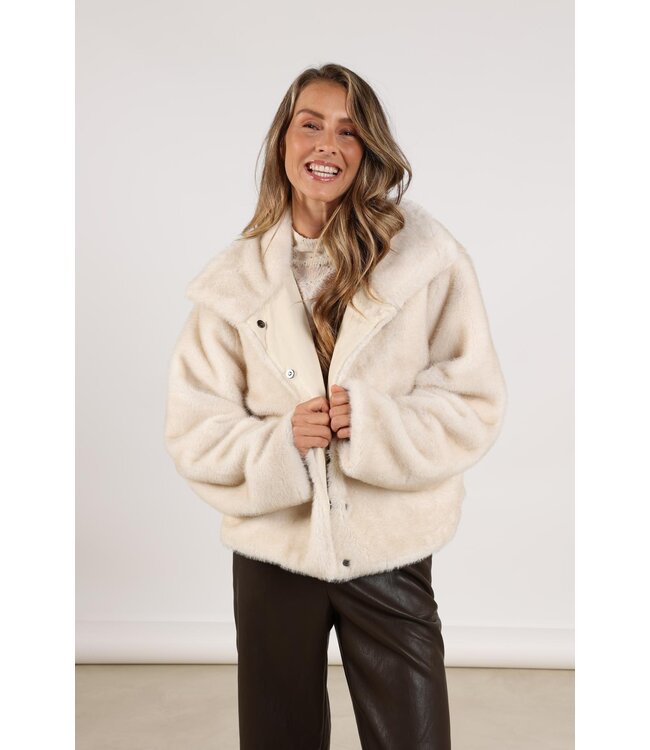 NUKUS JAS KORT (ECRU-OFF WHITE)