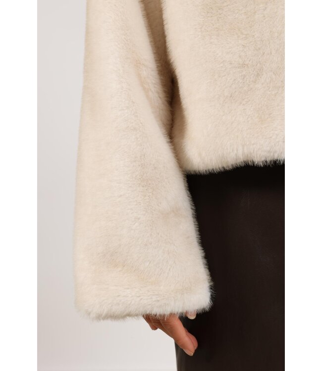 NUKUS JAS KORT (ECRU-OFF WHITE)