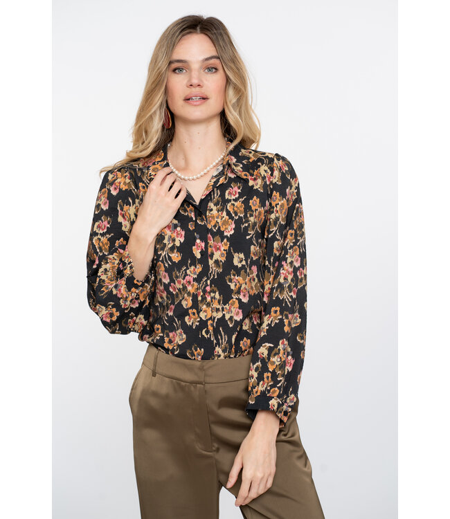 GEISHA BLOUSE (ZWART COMBI)