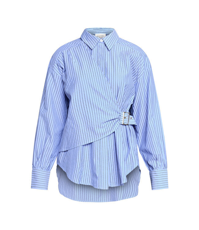 SISTERSPOINT BLOUSE (BLAUW COMBI)