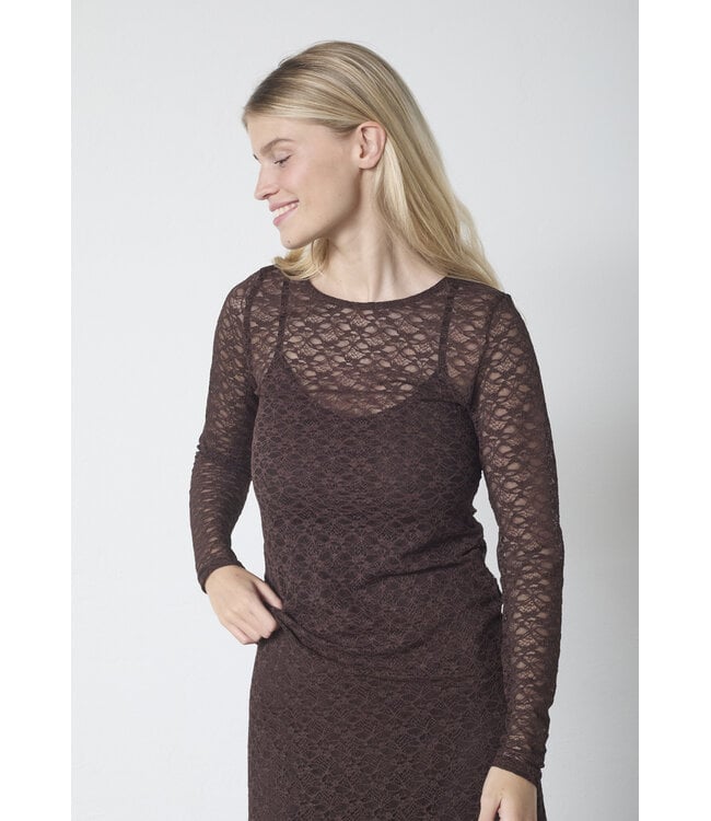 SISTERSPOINT T-SHIRT (DONKERBRUIN)