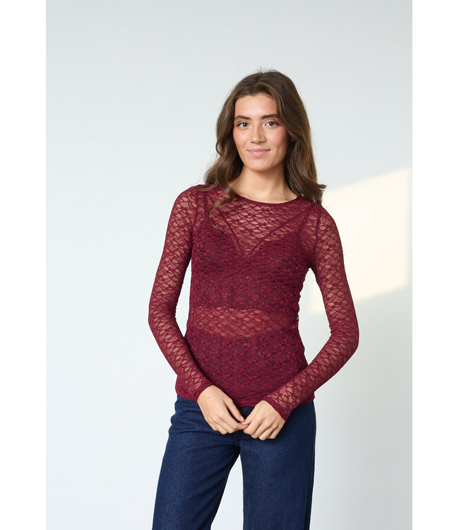 SISTERSPOINT T-SHIRT (BORDEAUX)