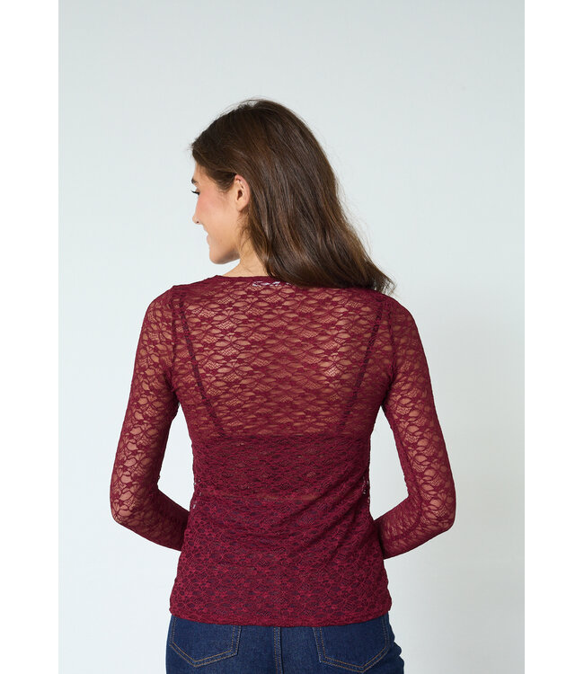 SISTERSPOINT T-SHIRT (BORDEAUX)
