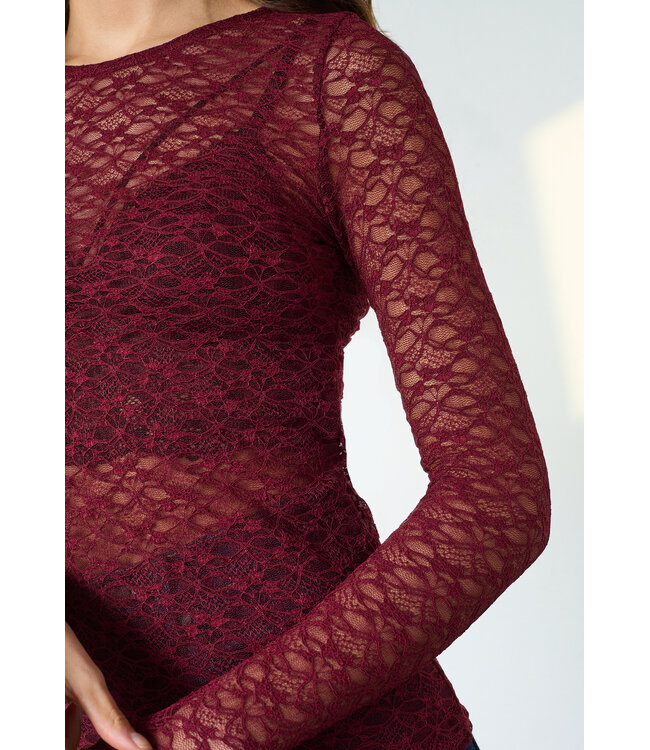 SISTERSPOINT T-SHIRT (BORDEAUX)