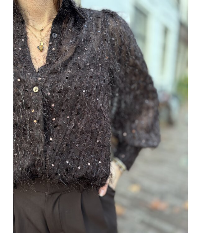 MITCH BLOUSE (DONKERBRUIN)