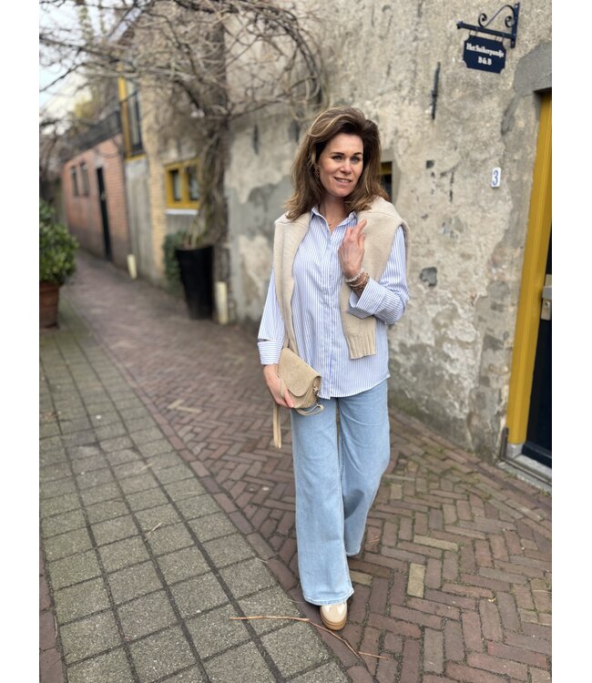 MITCH BLOUSE (BLAUW COMBI)