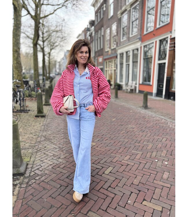 MITCH BLOUSE (BLAUW COMBI)