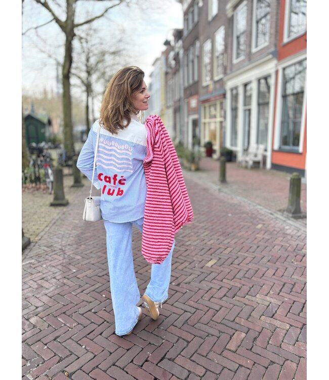 MITCH BLOUSE (BLAUW COMBI)