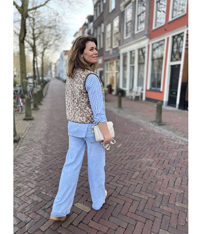 MITCH BLOUSE (BLAUW COMBI)