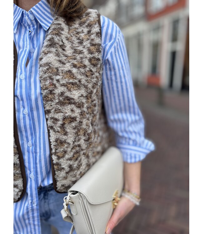 MITCH BLOUSE (BLAUW COMBI)