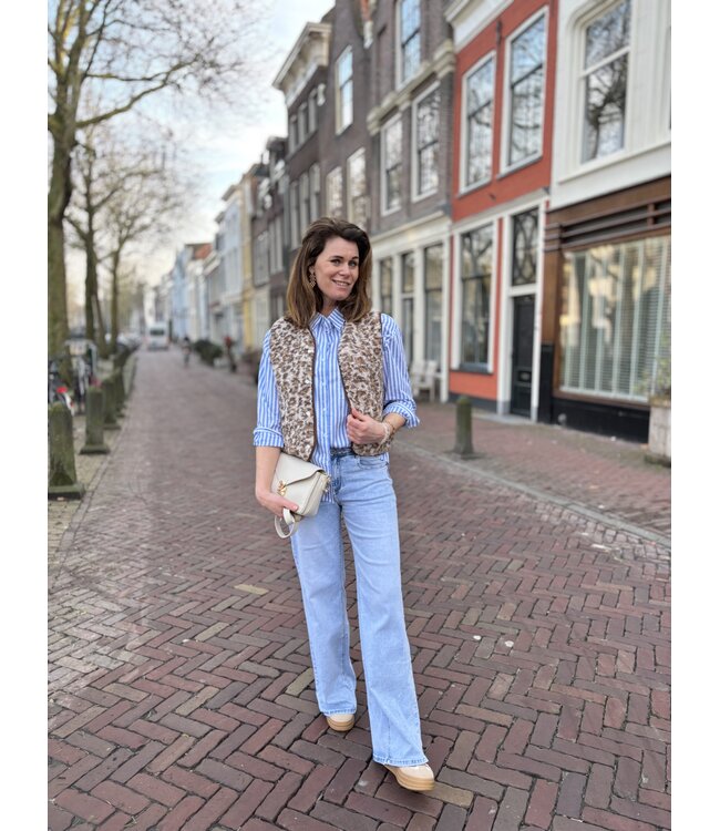 MITCH BLOUSE (BLAUW COMBI)