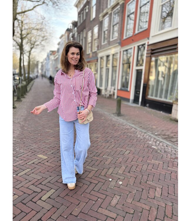 MITCH BLOUSE (ROOD COMBI)